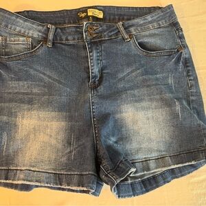 Suzanne Betro Blue Jean Shorts Classic Mid-Length